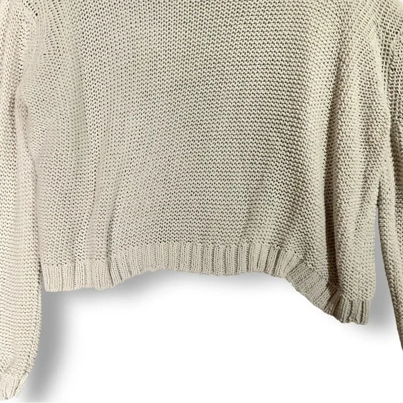 Wooden Ships Cropped Open Cardigan Sweater Sz S Neutral Beige Minimalist - Picture 8 of 12
